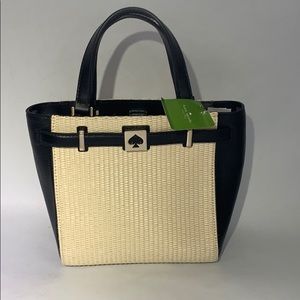 KATE SPADE ♠️ Straw & Leather Handbag